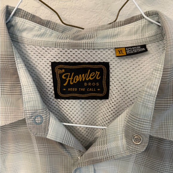 Howler Brothers Light Gray Plaid Shirt - Picture 2 of 4